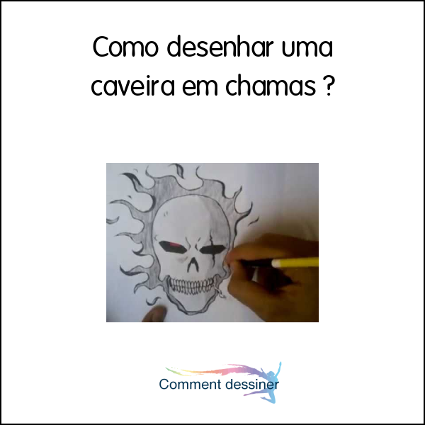 Como desenhar uma caveira em chamas